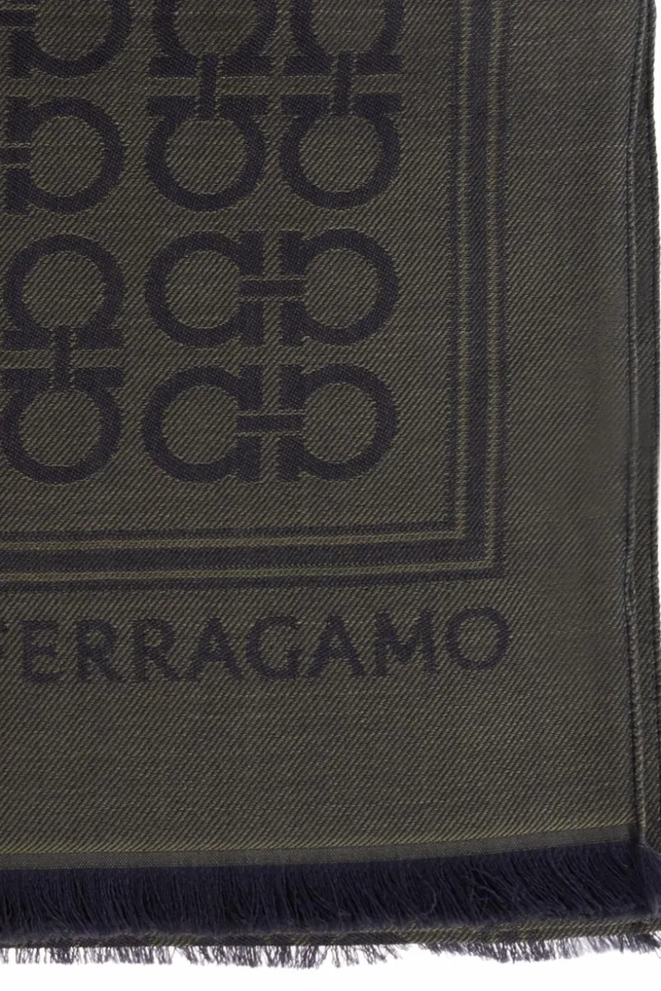 FERRAGAMO GREEN Scarf with monogram