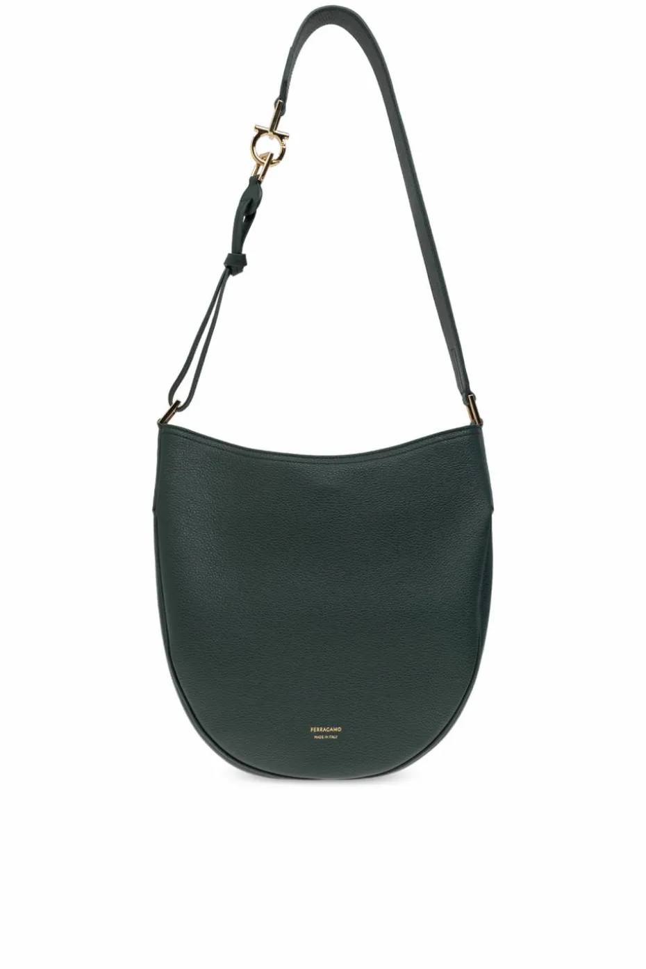FERRAGAMO GREEN Shoulder bag "Noth-South Hobo Medium"