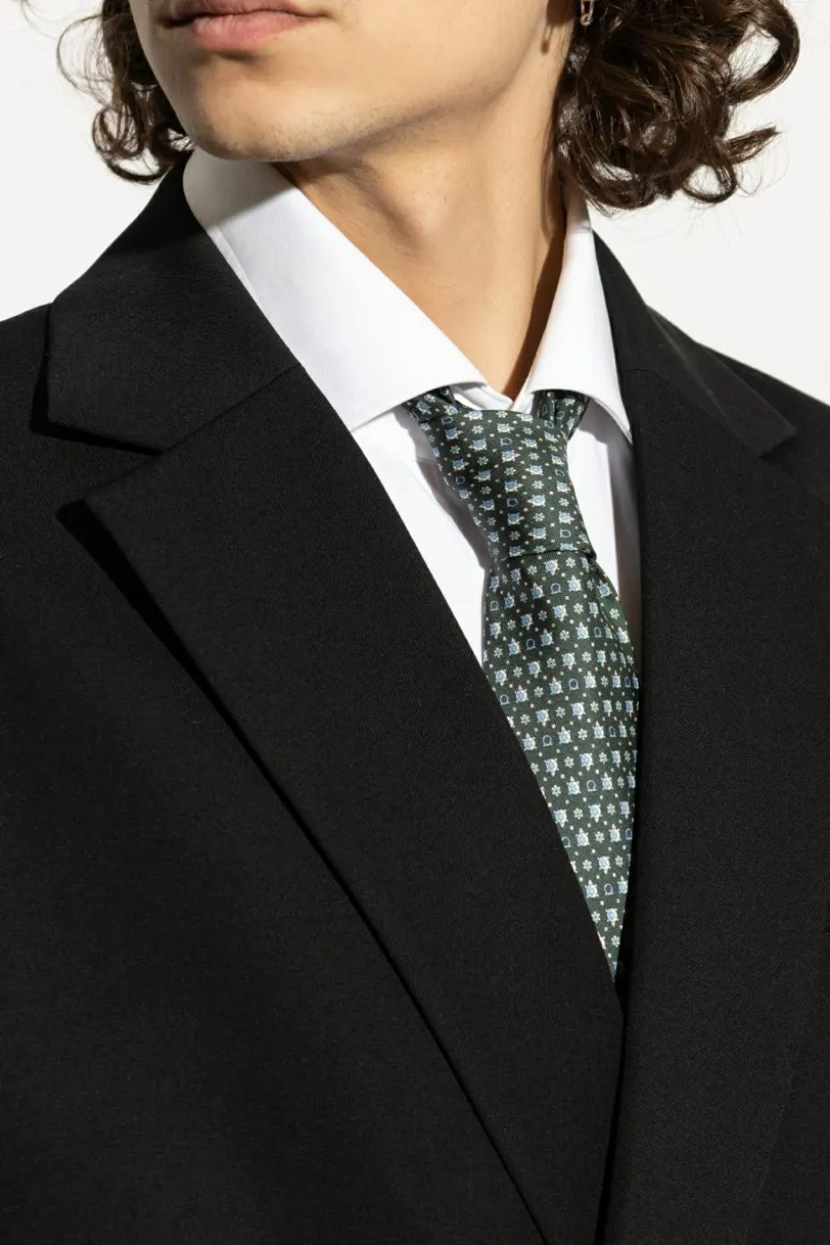 FERRAGAMO GREEN Silk tie