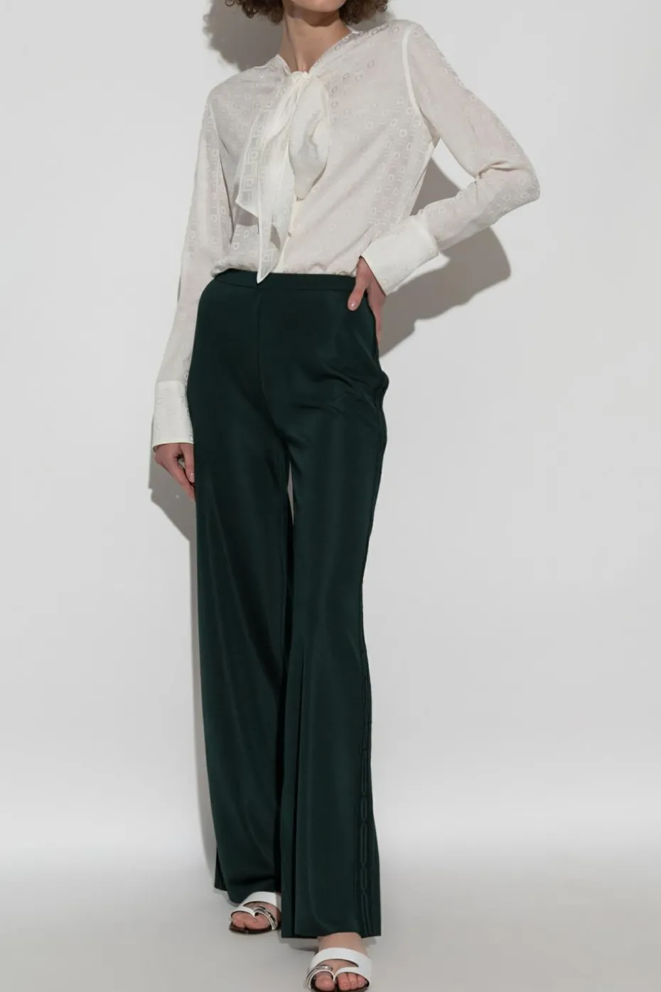 FERRAGAMO GREEN Straight-leg pants