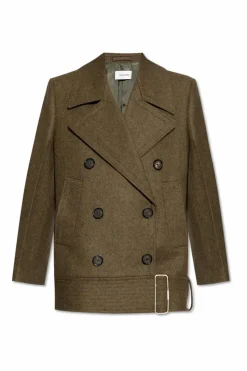 FERRAGAMO GREEN Wool coat