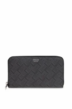 FERRAGAMO GREY Canvas wallet with monogram