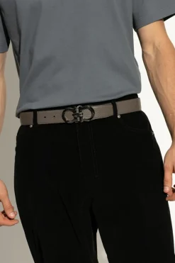 FERRAGAMO GREY Double-sided belt