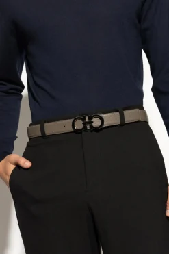 FERRAGAMO GREY Double-sided belt