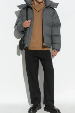 FERRAGAMO GREY Jacket with detachable hood