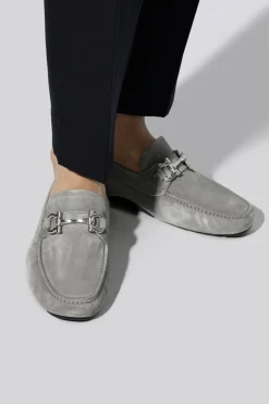 FERRAGAMO GREY Leather shoes 'Parigi'
