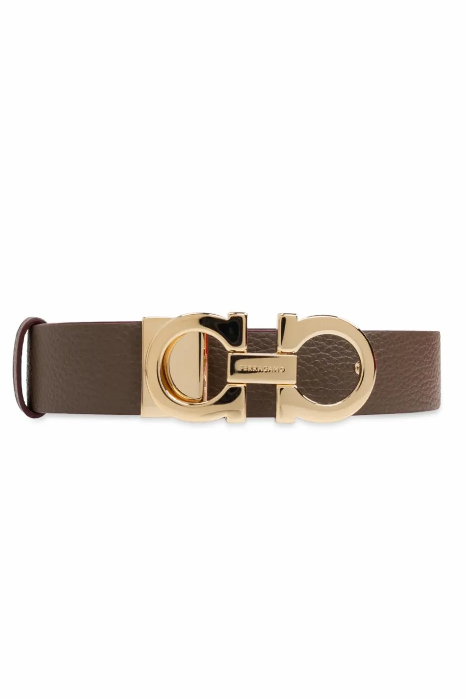FERRAGAMO GREY Reversible leather belt