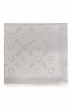 FERRAGAMO GREY Scarf with monogram