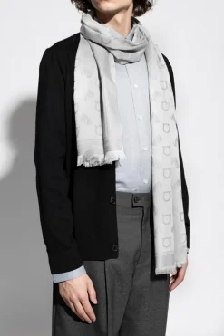 FERRAGAMO GREY Scarf with monogram
