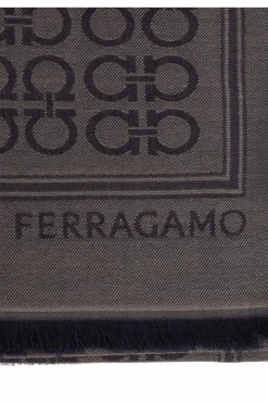 FERRAGAMO GREY Scarf with monogram