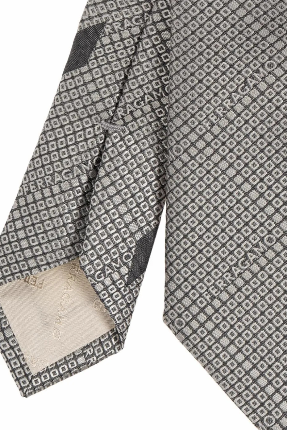 FERRAGAMO GREY Silk tie