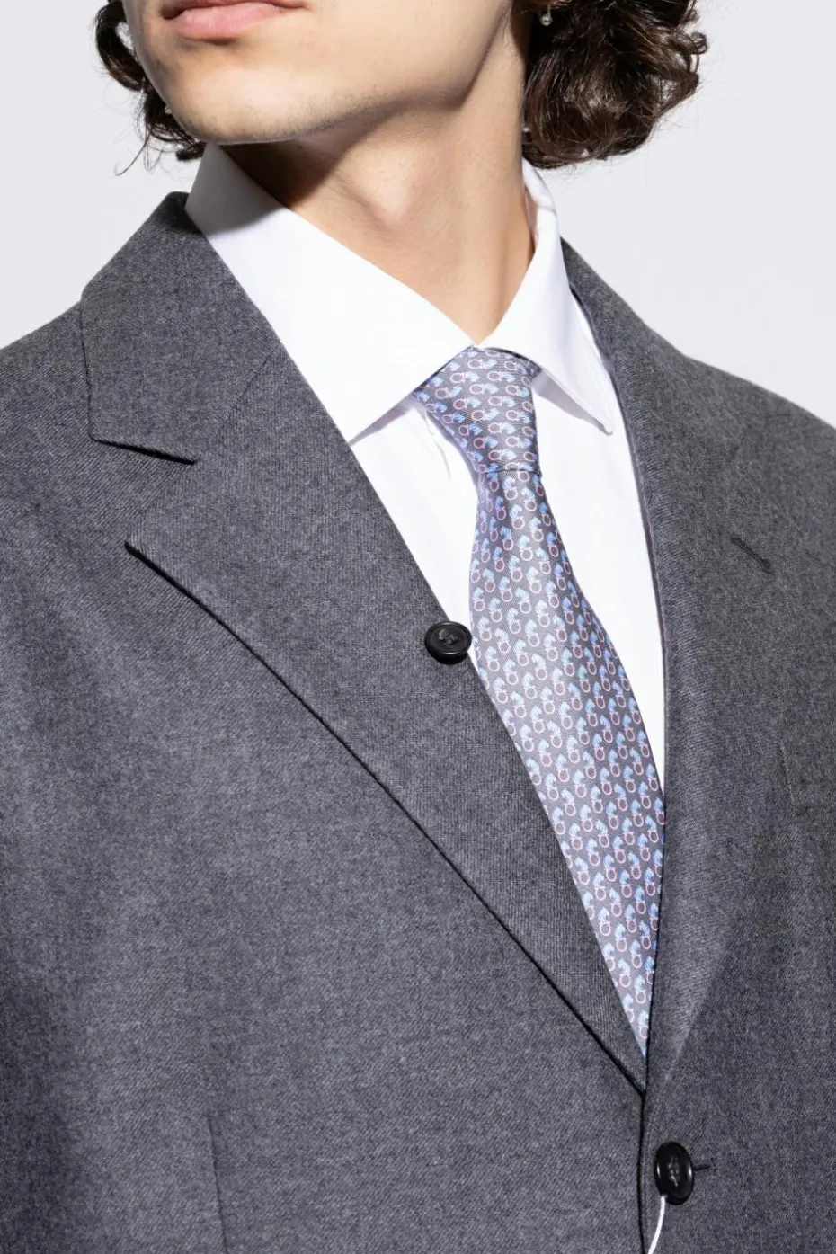 FERRAGAMO GREY Silk tie