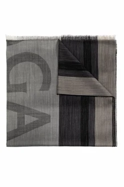 FERRAGAMO GREY Striped pattern scarf