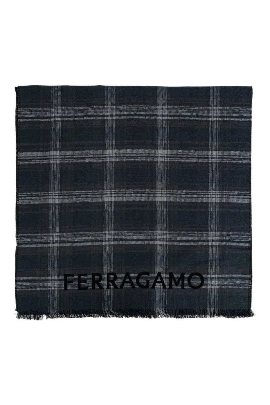 FERRAGAMO GREY Wool scarf