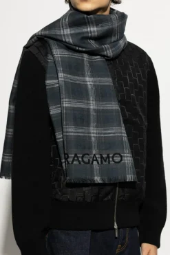 FERRAGAMO GREY Wool scarf