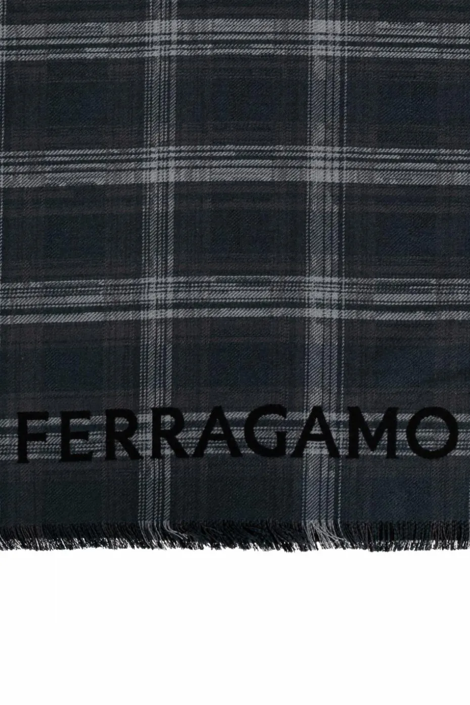 FERRAGAMO GREY Wool scarf