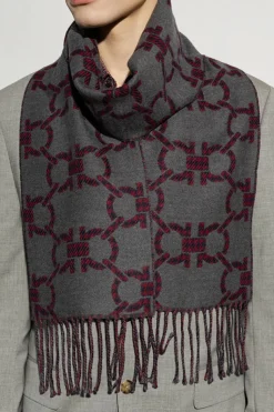 FERRAGAMO GREY Wool scarf