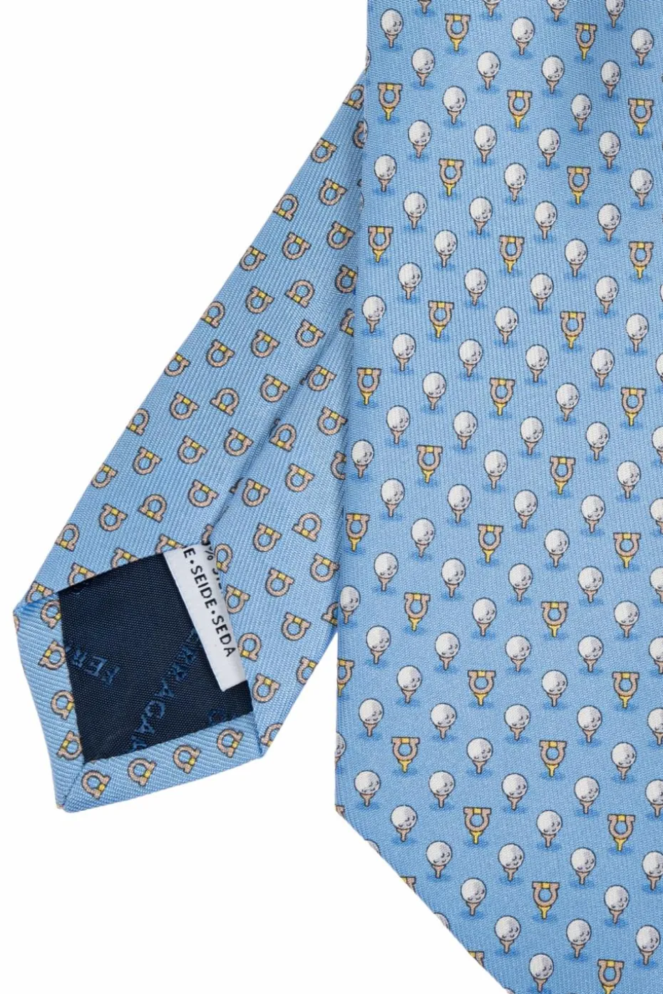 FERRAGAMO light blue Silk tie