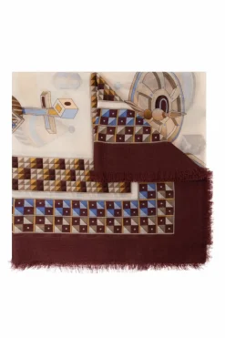 FERRAGAMO MULTICOLOUR Cashmere scarf with print