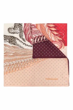 FERRAGAMO MULTICOLOUR Silk scarf with print