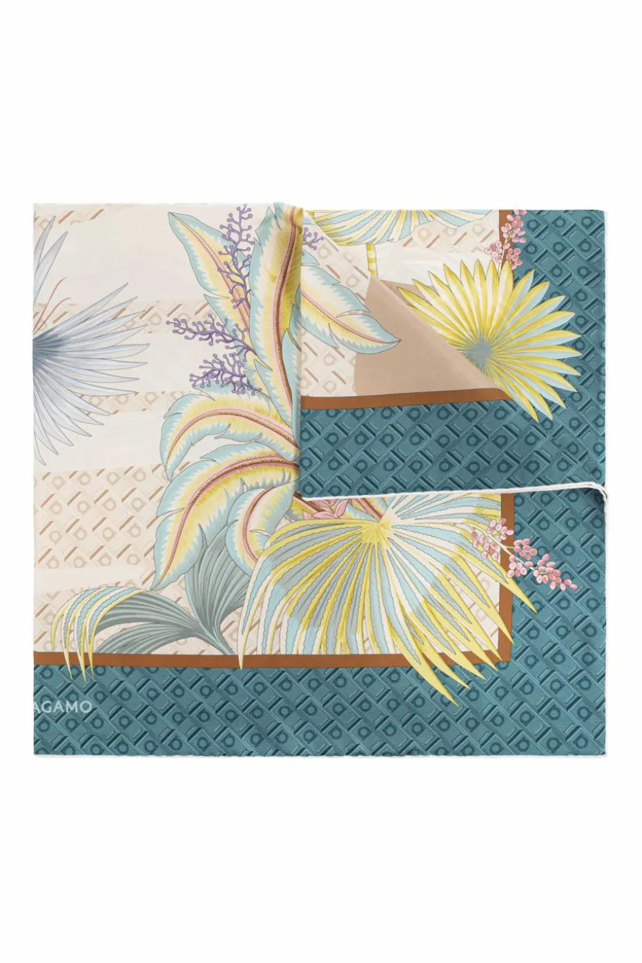 FERRAGAMO MULTICOLOUR Silk scarf with print