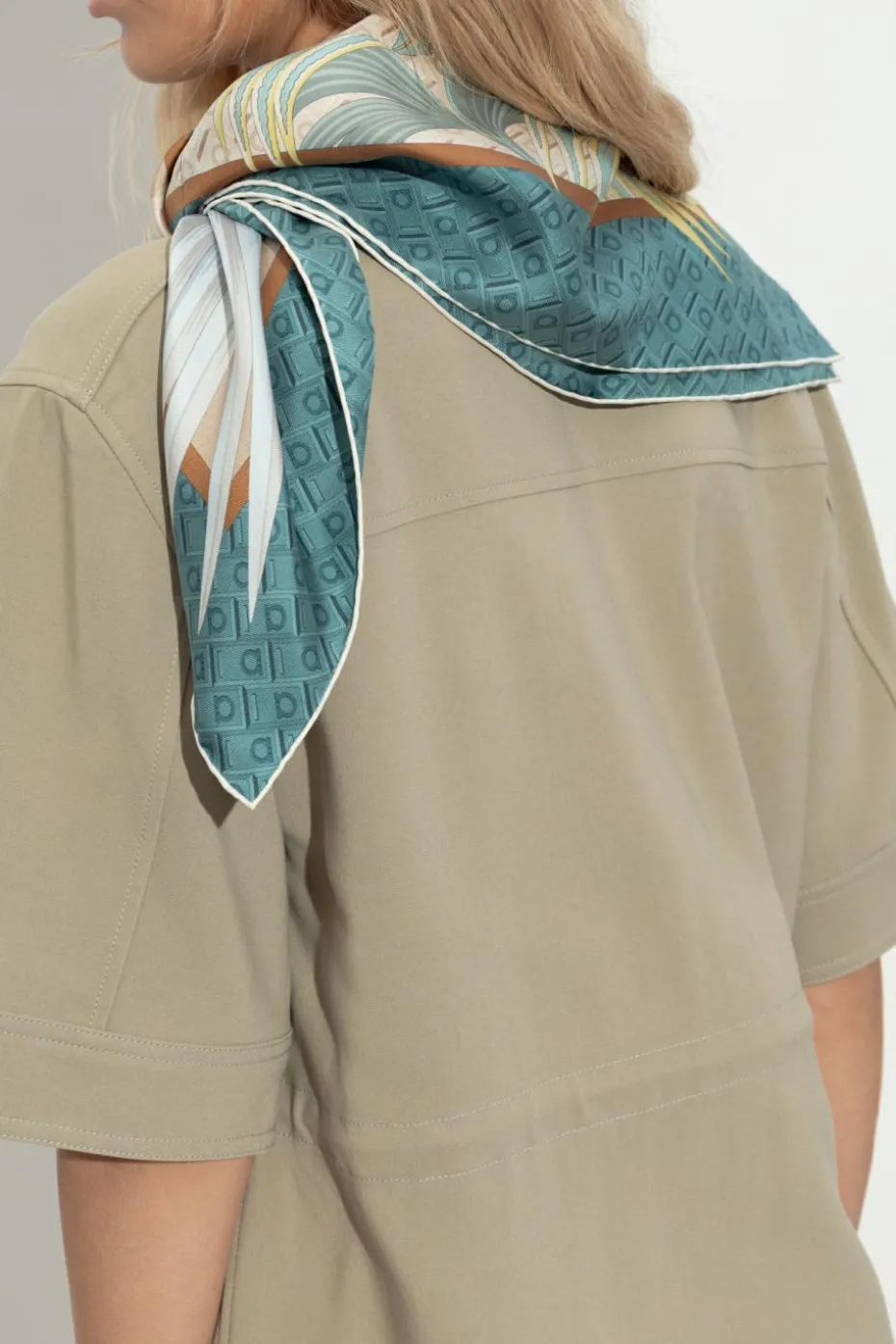 FERRAGAMO MULTICOLOUR Silk scarf with print