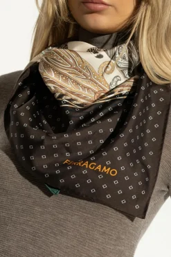 FERRAGAMO MULTICOLOUR Silk scarf with print