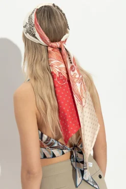 FERRAGAMO MULTICOLOUR Silk scarf with print