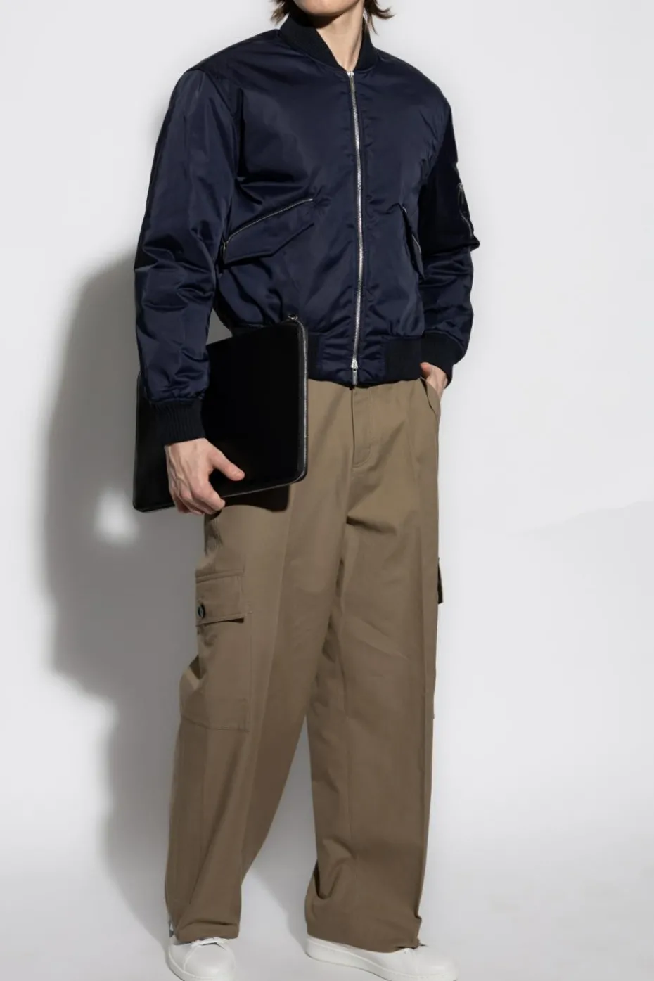 FERRAGAMO NAVY BLUE bomberka style jacket