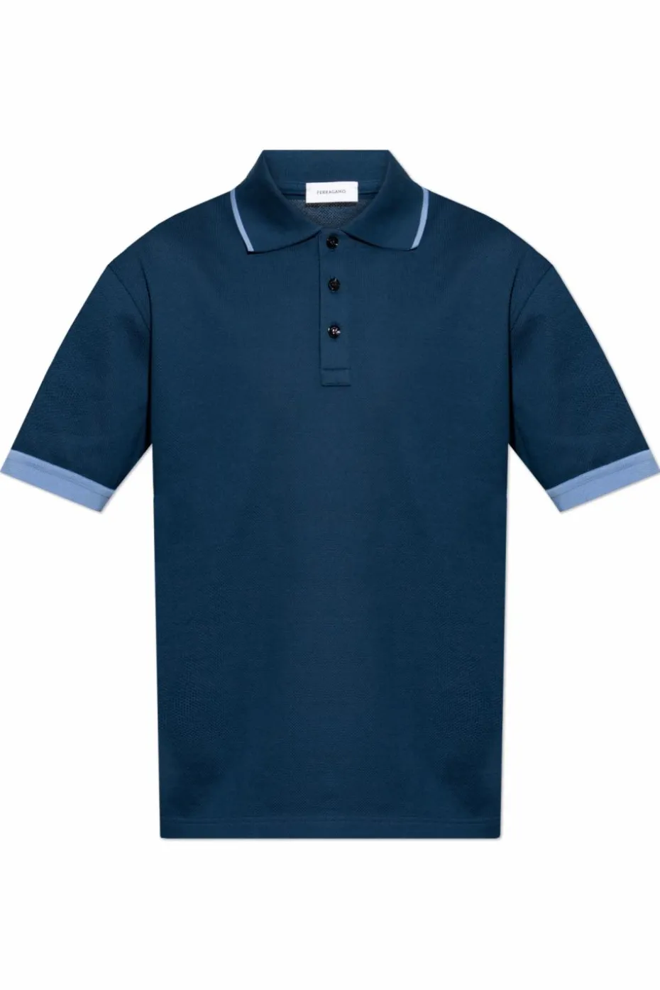 FERRAGAMO NAVY BLUE Cotton Polo