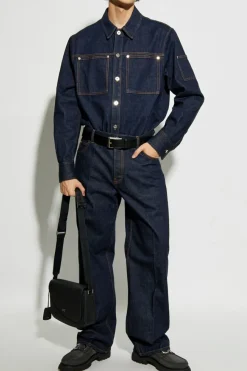 FERRAGAMO NAVY BLUE Denim shirt
