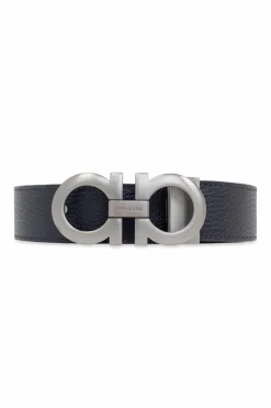 FERRAGAMO NAVY BLUE Double-sided belt