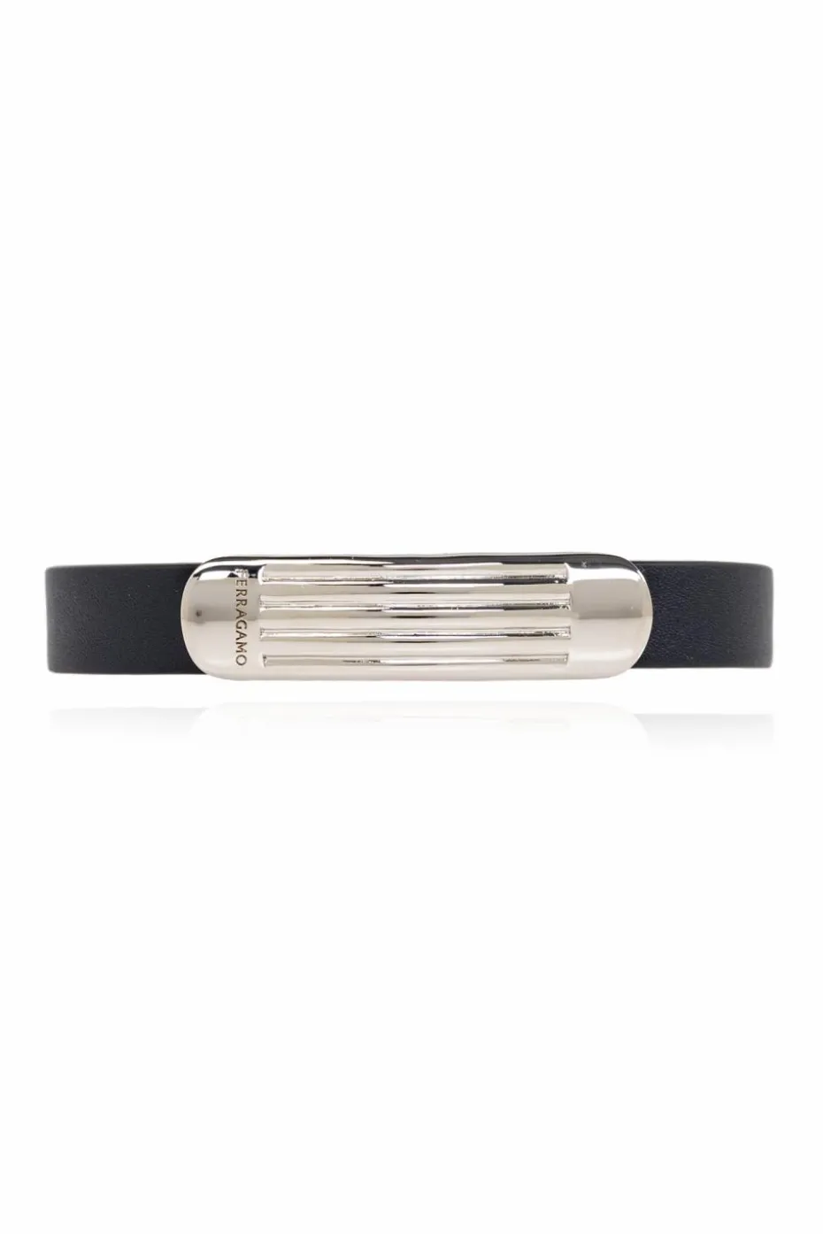 FERRAGAMO NAVY BLUE Leather bracelet