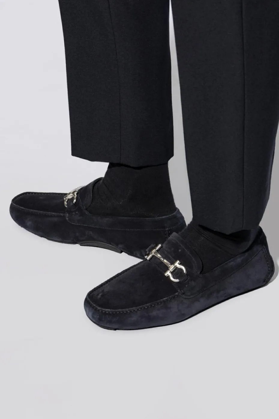 FERRAGAMO NAVY BLUE Leather shoes 'Parigi'