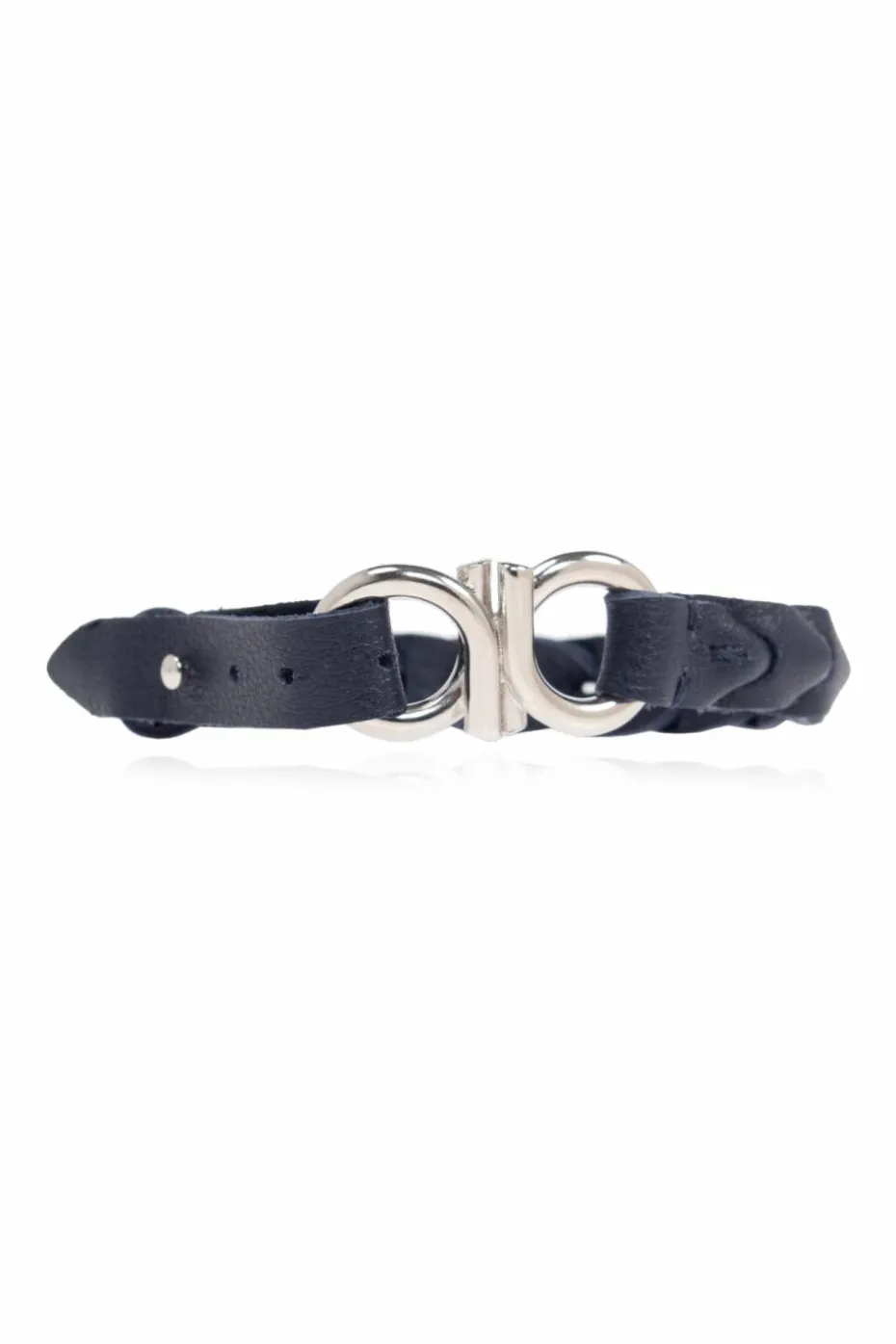 FERRAGAMO NAVY BLUE Leather bracelet