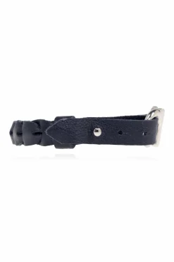 FERRAGAMO NAVY BLUE Leather bracelet