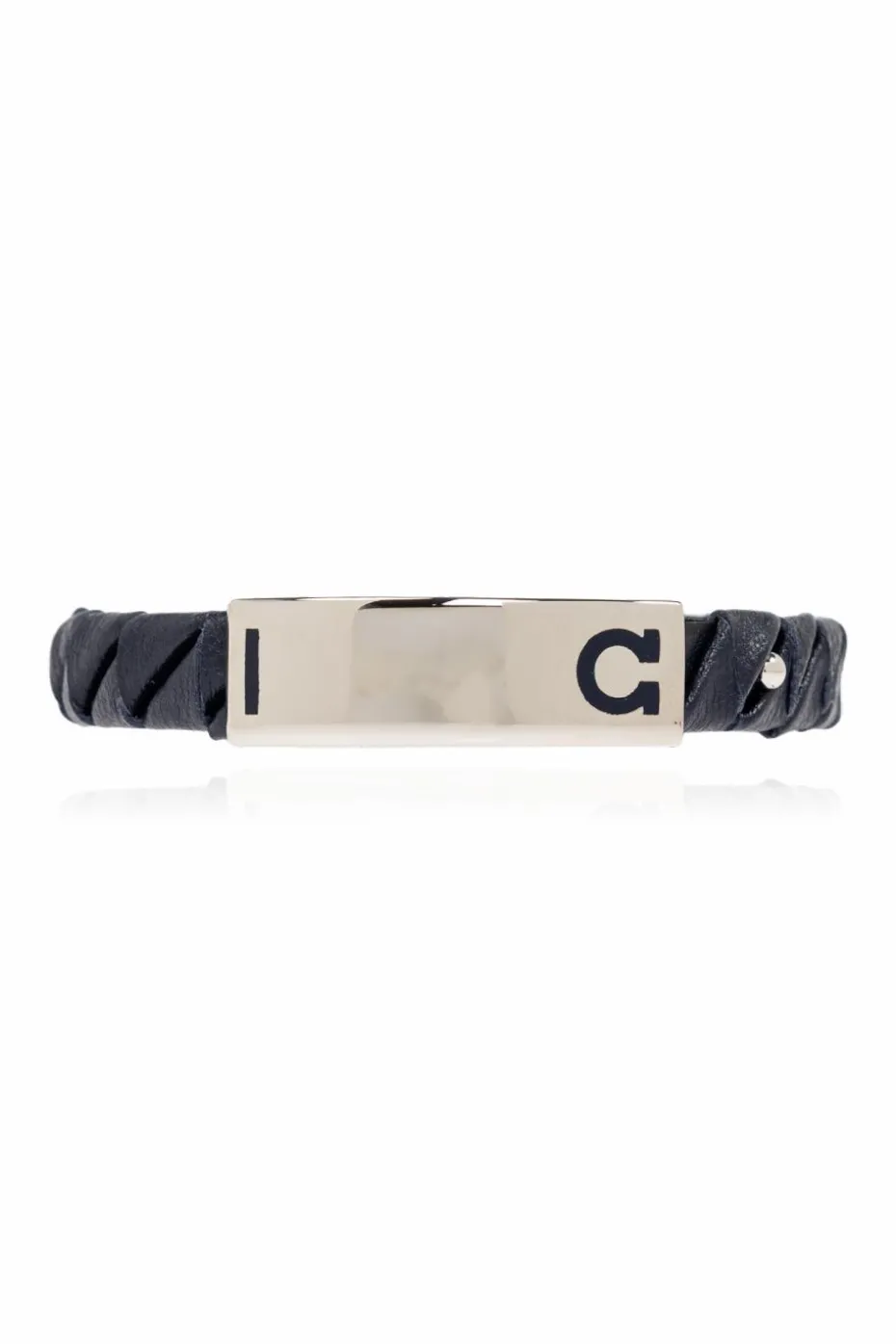 FERRAGAMO NAVY BLUE Leather bracelet