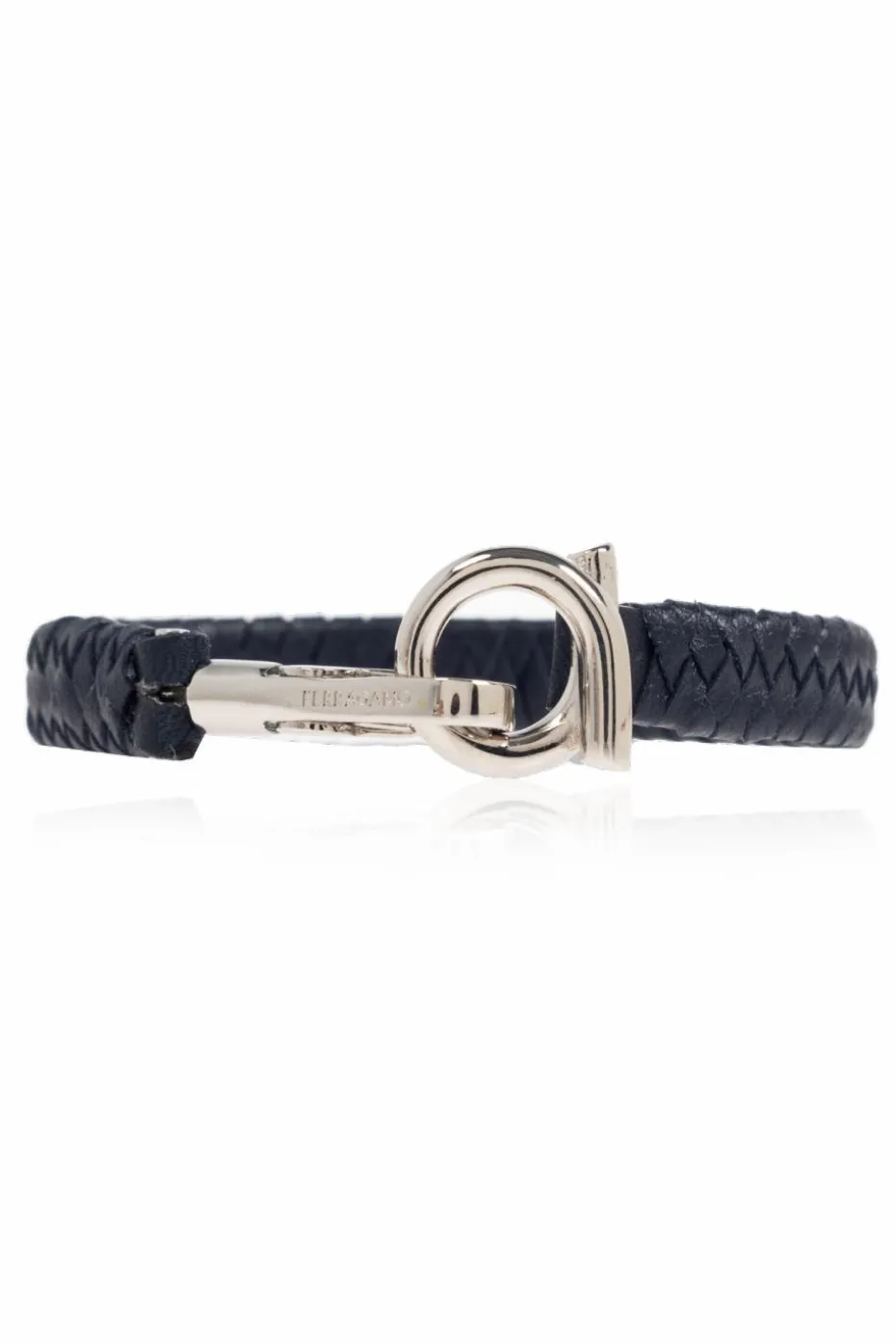 FERRAGAMO NAVY BLUE Leather bracelet
