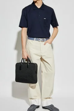 FERRAGAMO NAVY BLUE Polo with pocket