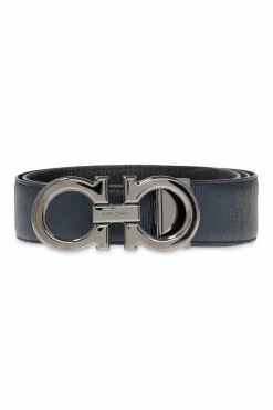 FERRAGAMO NAVY BLUE Reversible belt