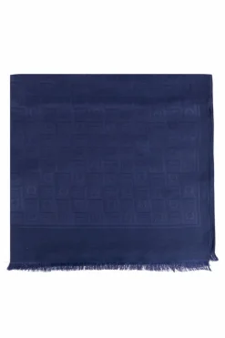 FERRAGAMO NAVY BLUE Scarf with monogram