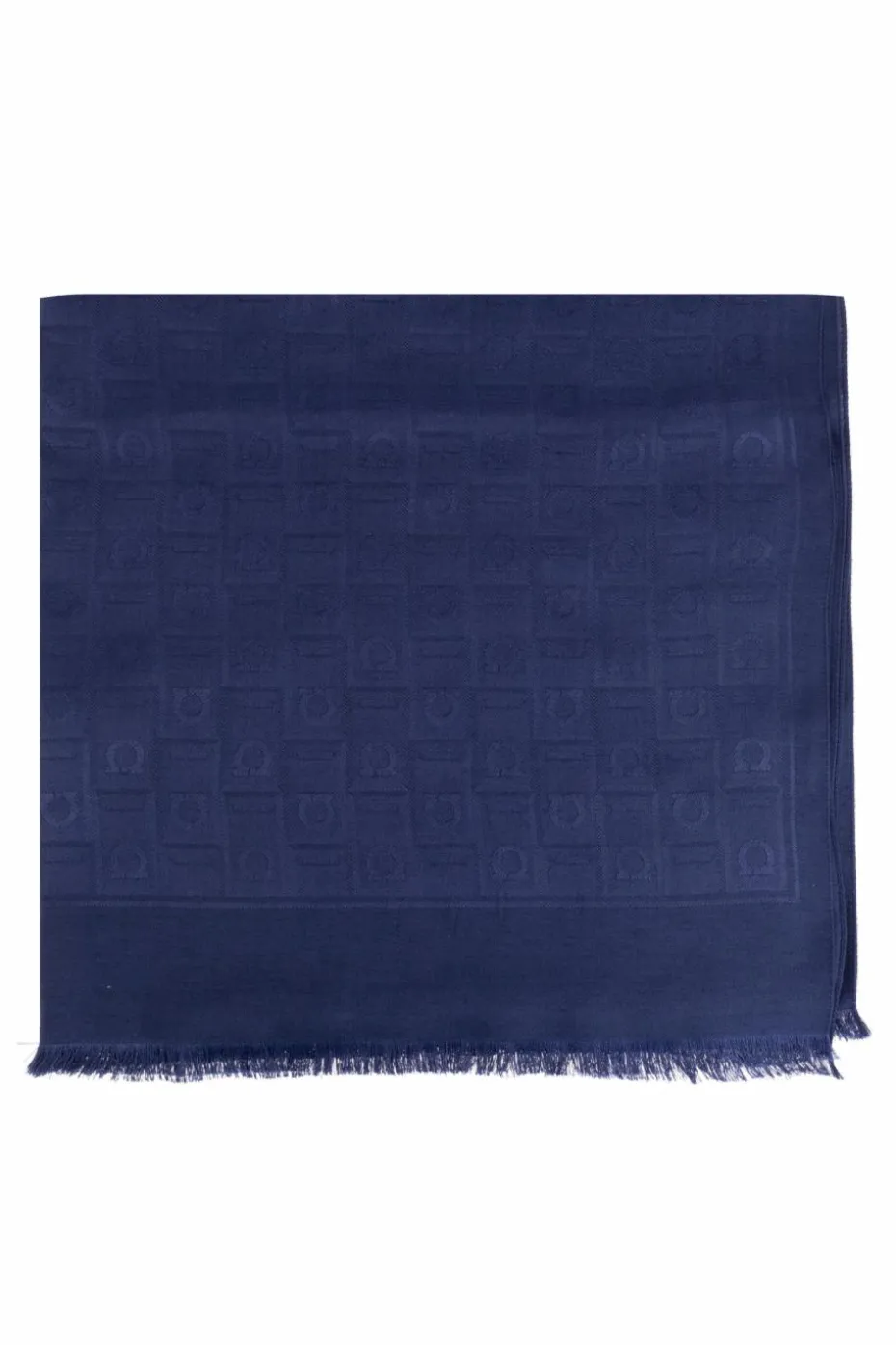 FERRAGAMO NAVY BLUE Scarf with monogram