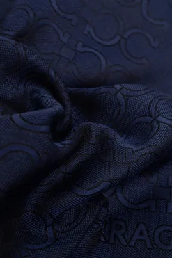 FERRAGAMO NAVY BLUE Scarf with monogram