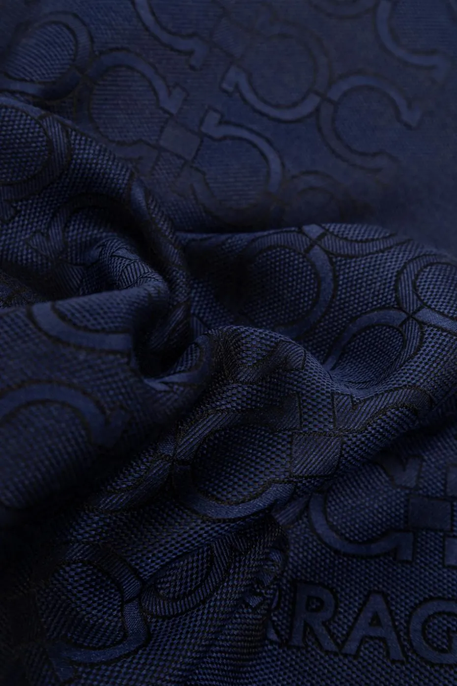 FERRAGAMO NAVY BLUE Scarf with monogram