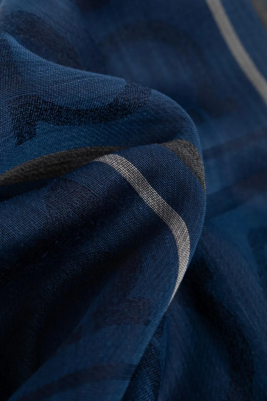 FERRAGAMO NAVY BLUE Scarf with Monogram