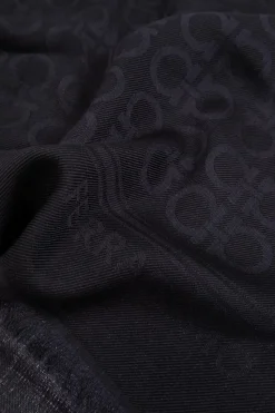 FERRAGAMO NAVY BLUE Scarf with monogram