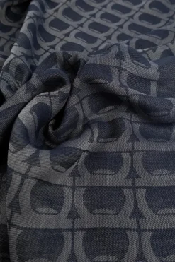 FERRAGAMO NAVY BLUE Scarf with monogram