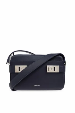 FERRAGAMO NAVY BLUE Shoulder bag Twins