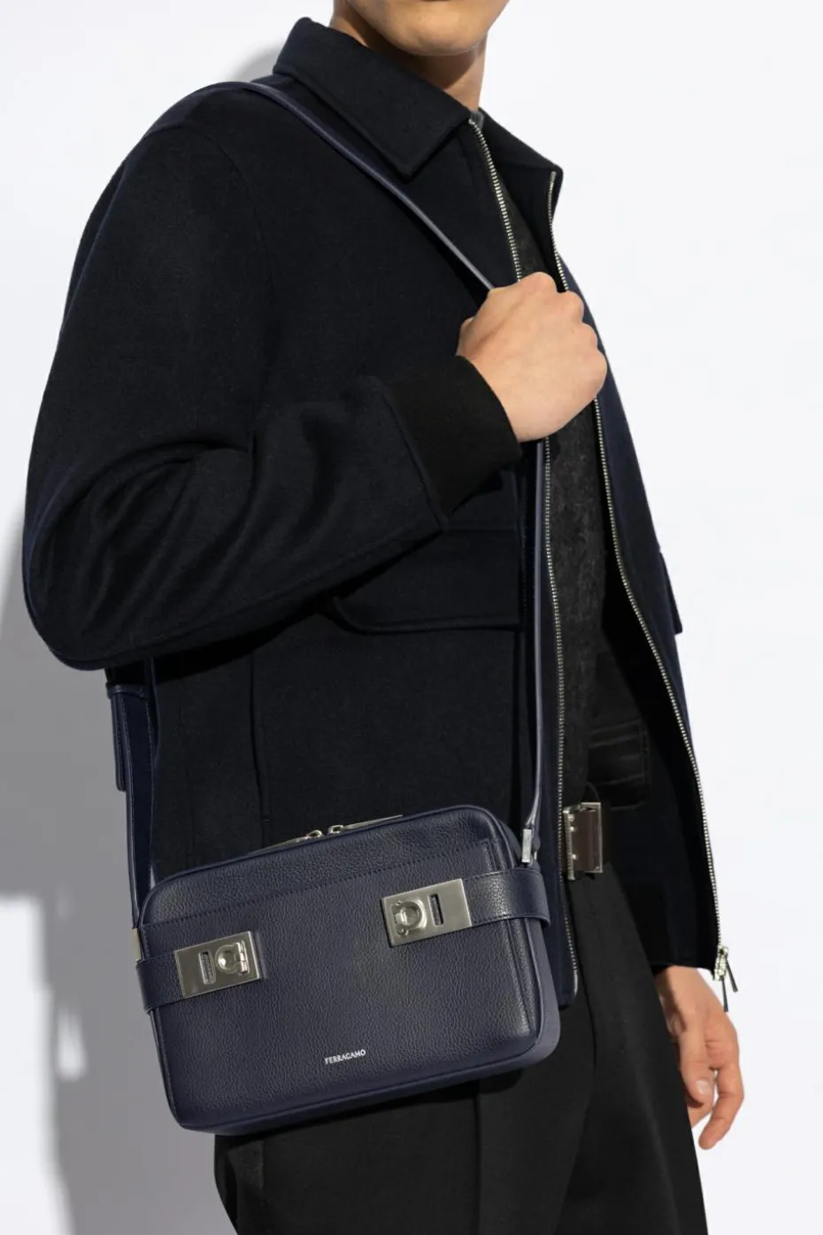 FERRAGAMO NAVY BLUE Shoulder bag Twins