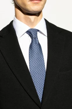 FERRAGAMO NAVY BLUE Silk tie